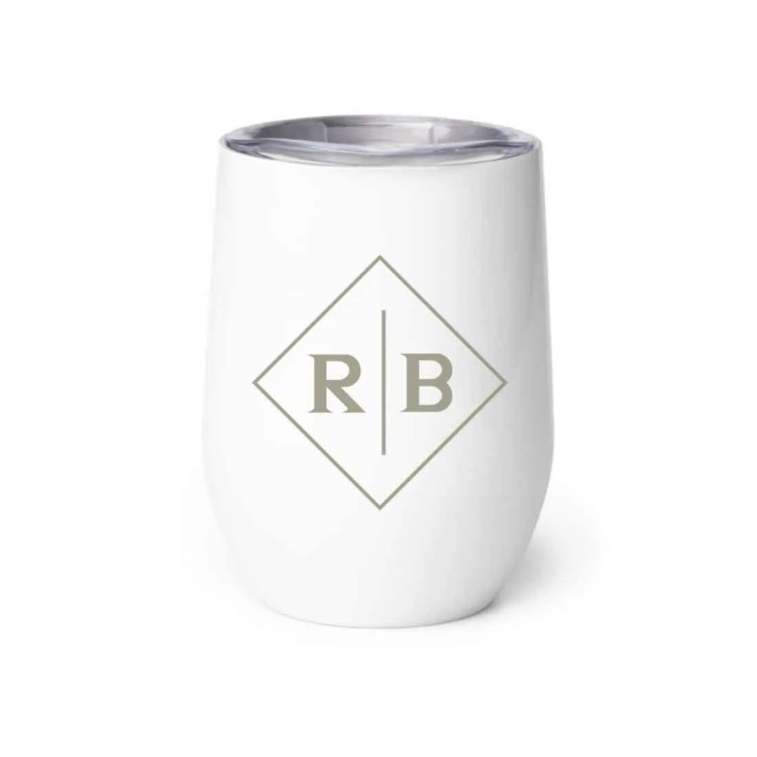 Engraved Personalized Coffee Tumbler Mug With Lid for Travel (350 ML) - Initials