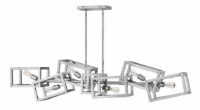 ENSEMBLE 6 LIGHT LINEAR CHANDELIER, POLISHED NICKEL