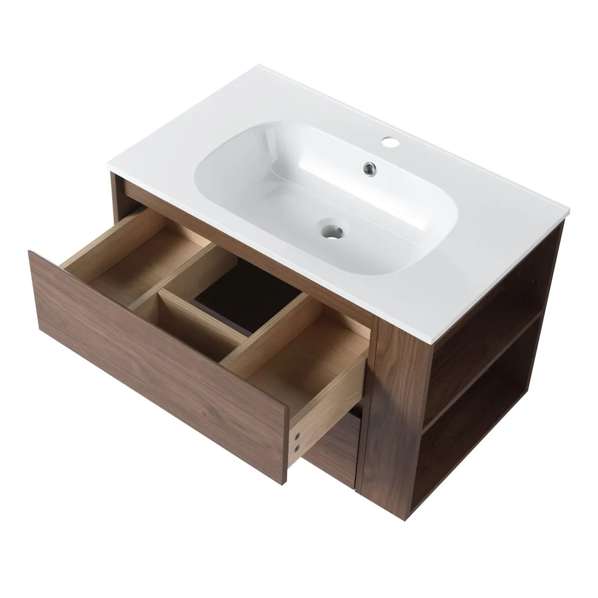 ExBrite 30" Wall Mounting Bathroom Vanity With Gel Sink