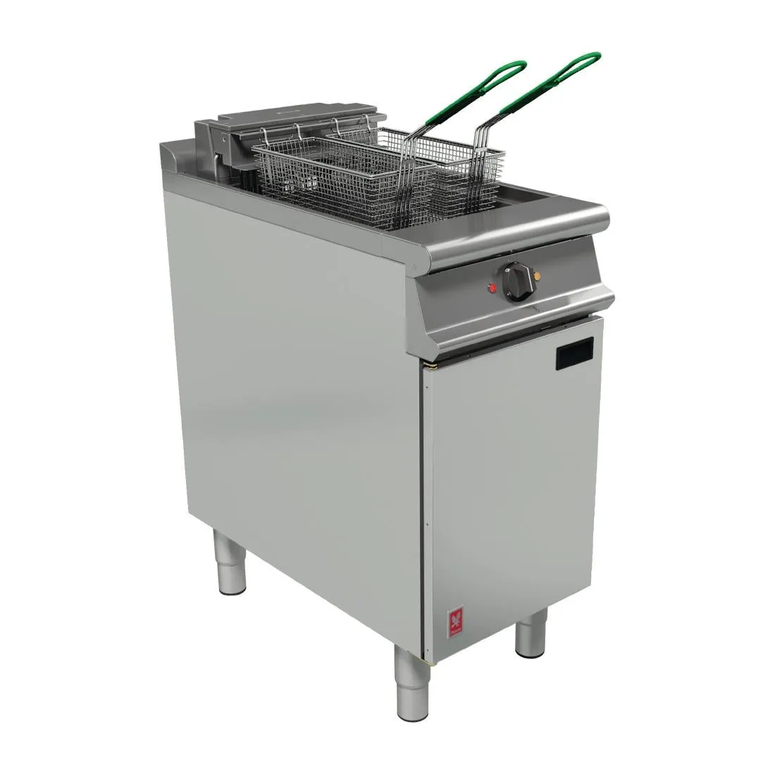 Falcon Dominator Plus Twin Basket Fryer with Fryer Angel on Feet