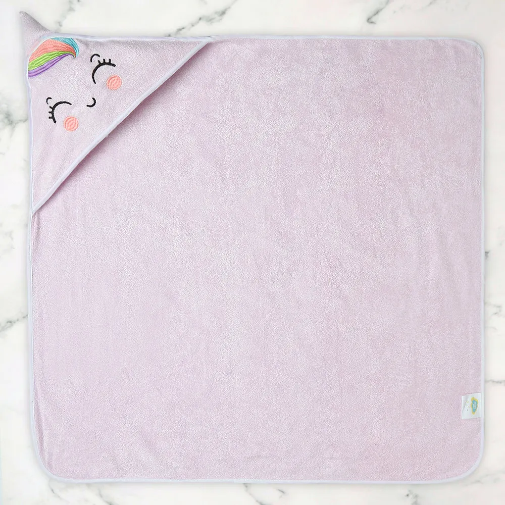 Fancy Fluff Bamboo Cotton Baby Hooded Towel- UNICORN