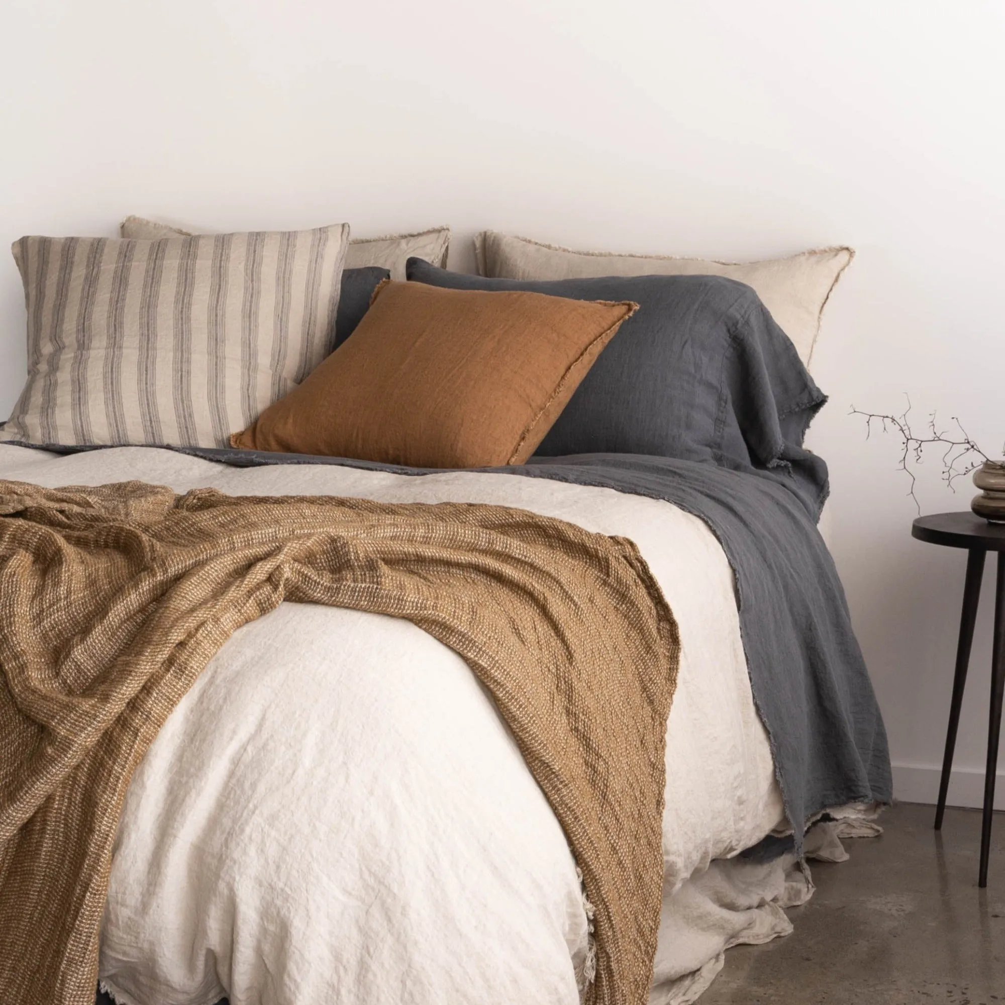 Flocca Long Linen Pillowcase - Tempest