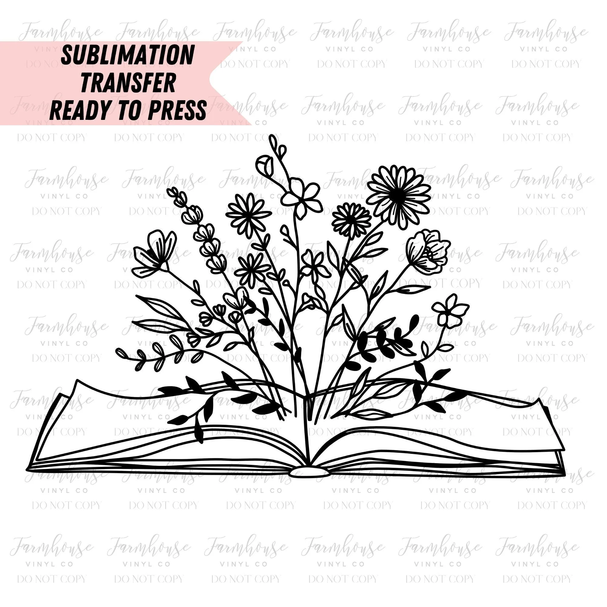 Floral Open Book Spring Flowers, Ready To Press, Sublimation Transfers, Sublimation Prints, Transfer Ready To Press