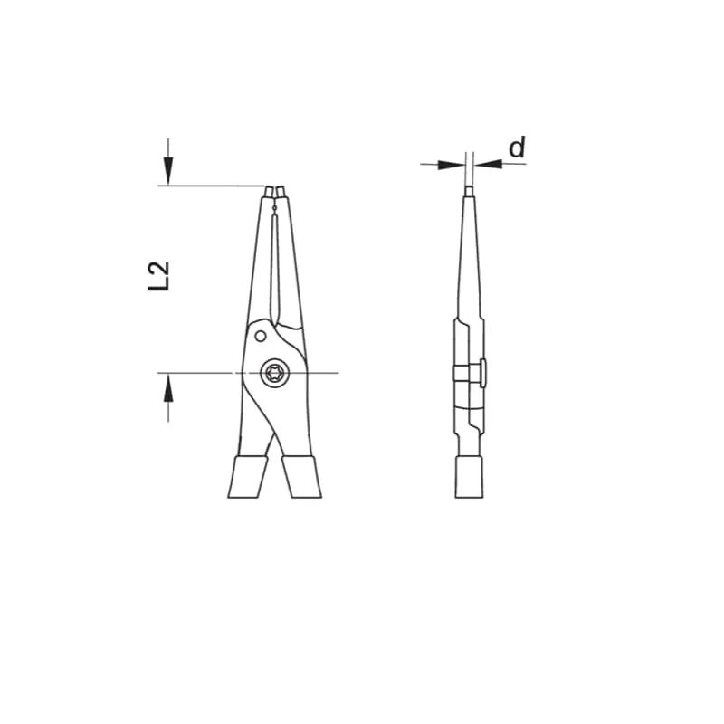 Gedore 2930781 Circlip Pliers For Internal Retaining Rings, Straight