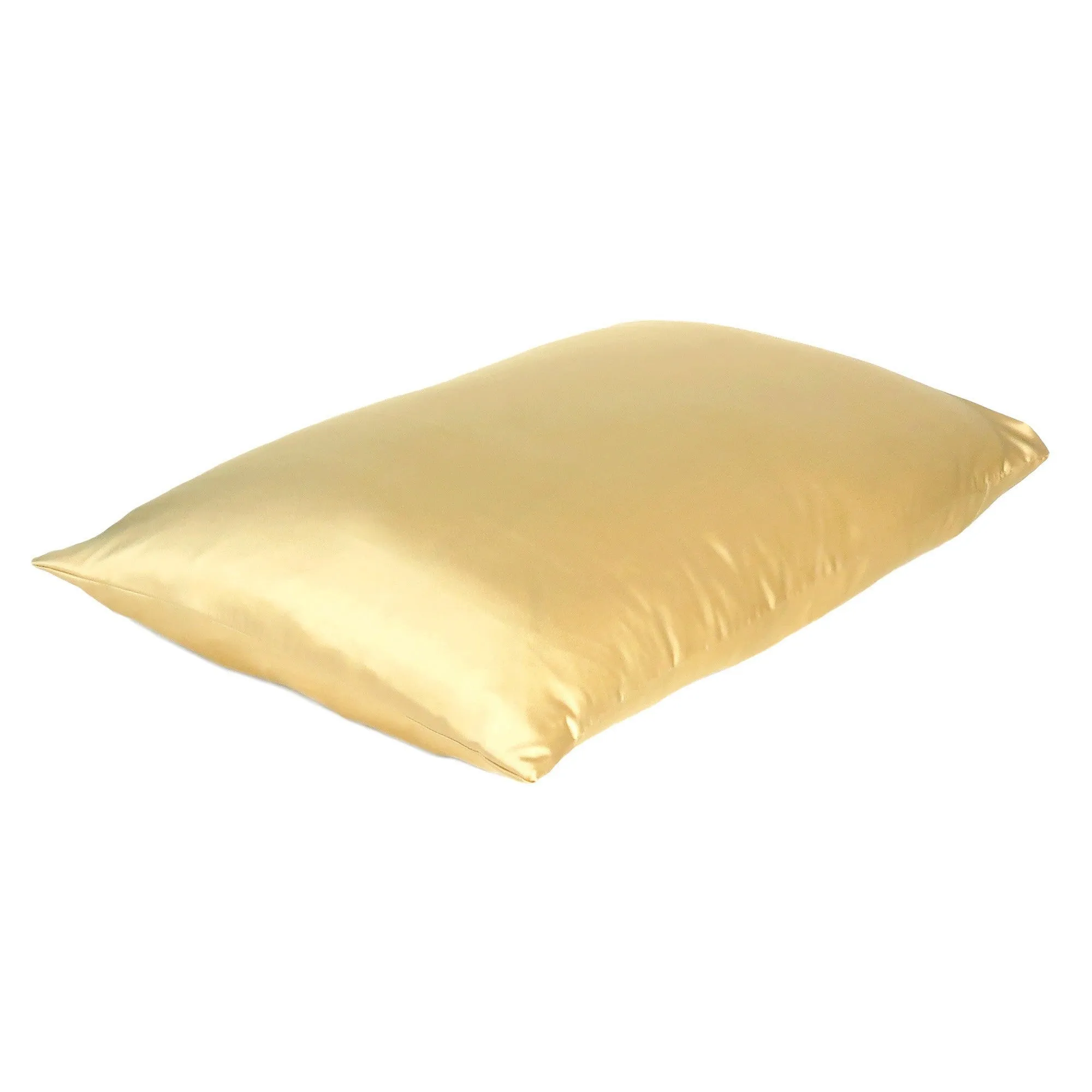 Gold Dreamy Set Of 2 Silky Satin King Pillowcases