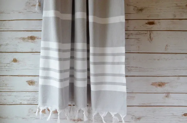 Herringbone Towels - Grey