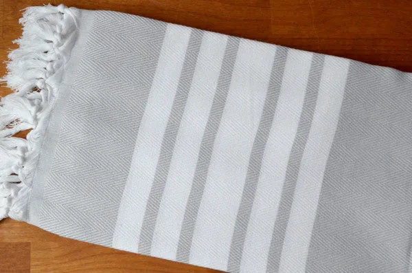 Herringbone Towels - Grey