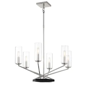 Highland Crossing 27 in. 6 Lights Chandelier Polished Nickel finish