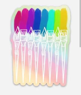 Holographic Rainbow Paint Brushes