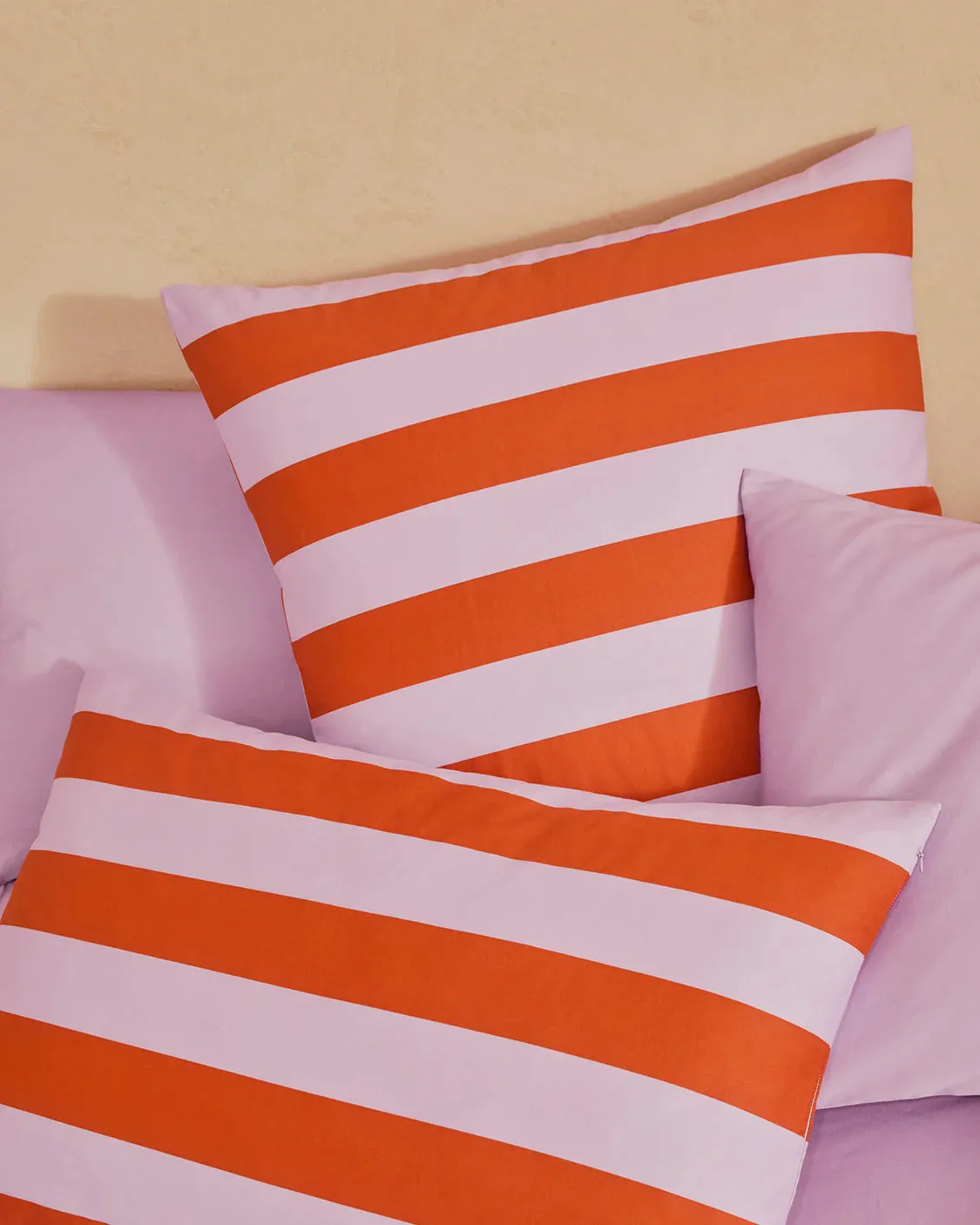 Hommey European Pillowcase Set - Grapefruit Stripes