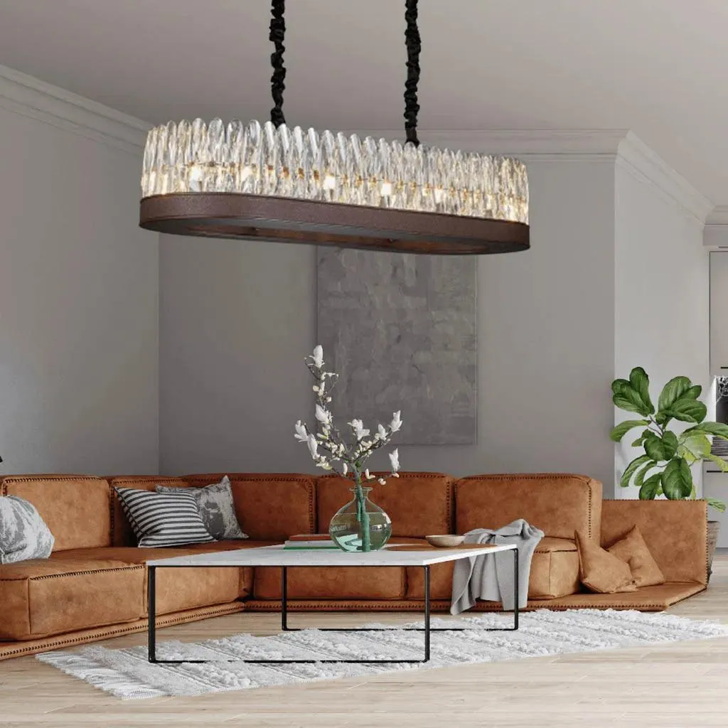 Horizon Gleam Modern Room Crystal Chandelier (SR1327/L900)