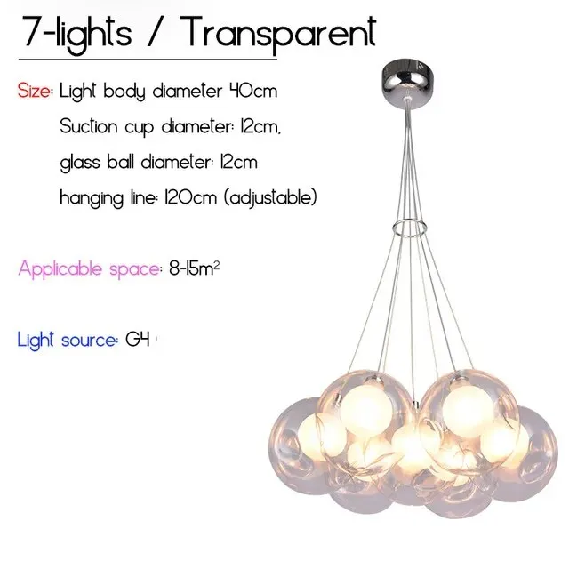 IIS Creative Bubble Colorful Glass LED Pendant Light