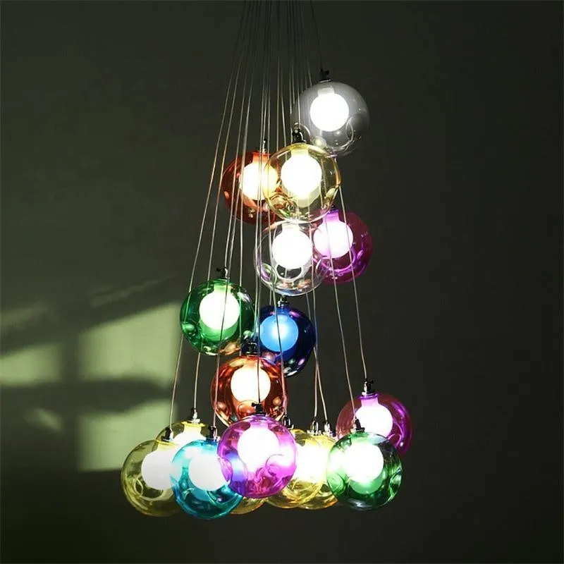 IIS Creative Bubble Colorful Glass LED Pendant Light