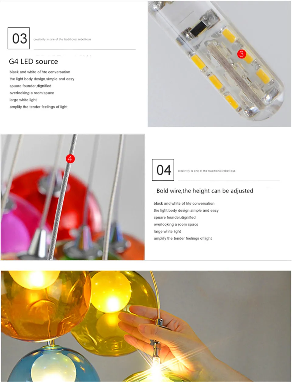 IIS Creative Bubble Colorful Glass LED Pendant Light