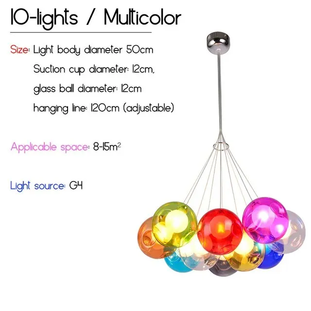 IIS Creative Bubble Colorful Glass LED Pendant Light