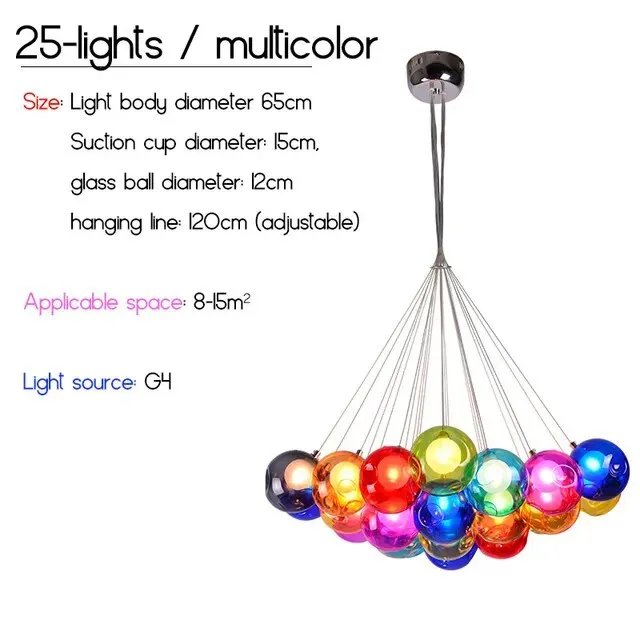 IIS Creative Bubble Colorful Glass LED Pendant Light