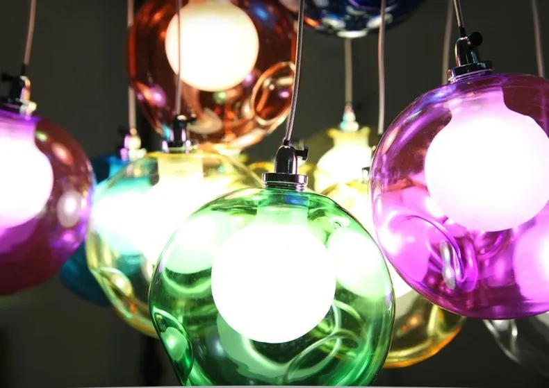 IIS Creative Bubble Colorful Glass LED Pendant Light