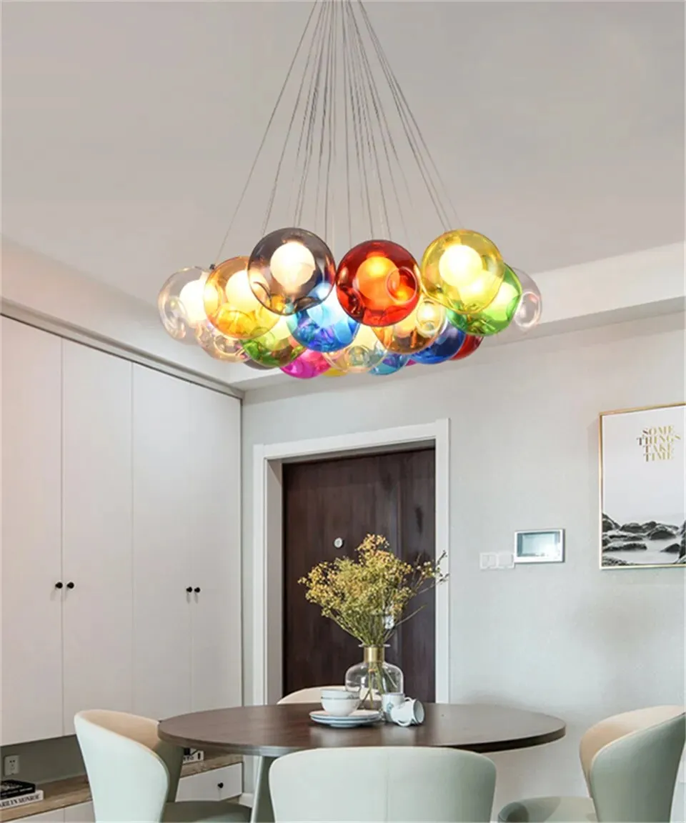 IIS Creative Bubble Colorful Glass LED Pendant Light