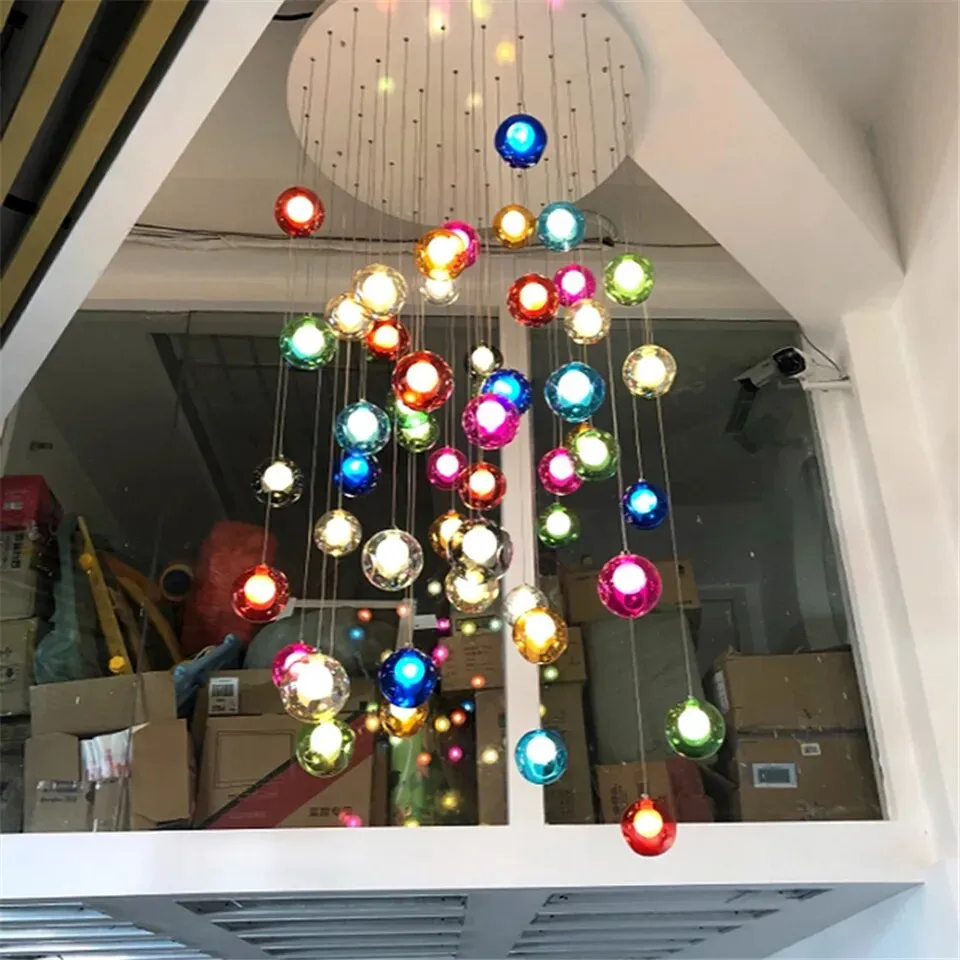 IIS Creative Bubble Colorful Glass LED Pendant Light