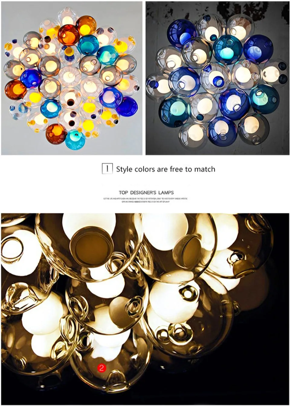 IIS Creative Bubble Colorful Glass LED Pendant Light