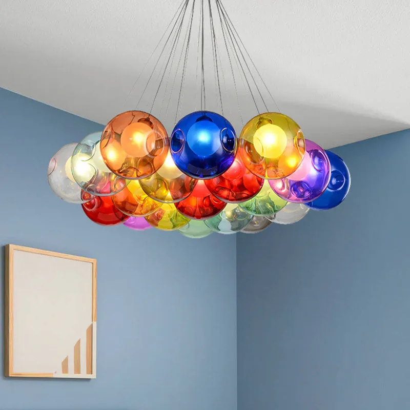 IIS Creative Bubble Colorful Glass LED Pendant Light