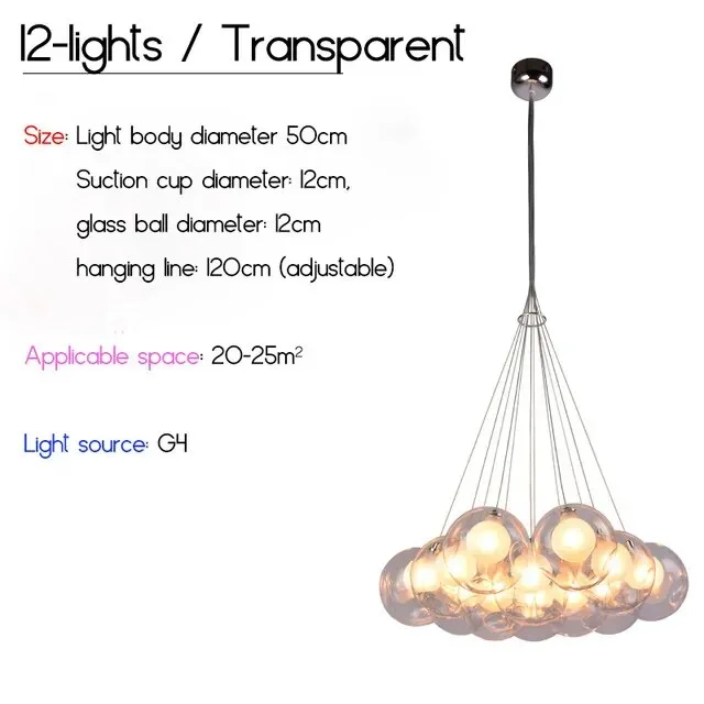 IIS Creative Bubble Colorful Glass LED Pendant Light