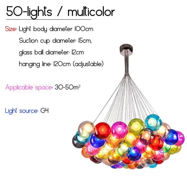 IIS Creative Bubble Colorful Glass LED Pendant Light