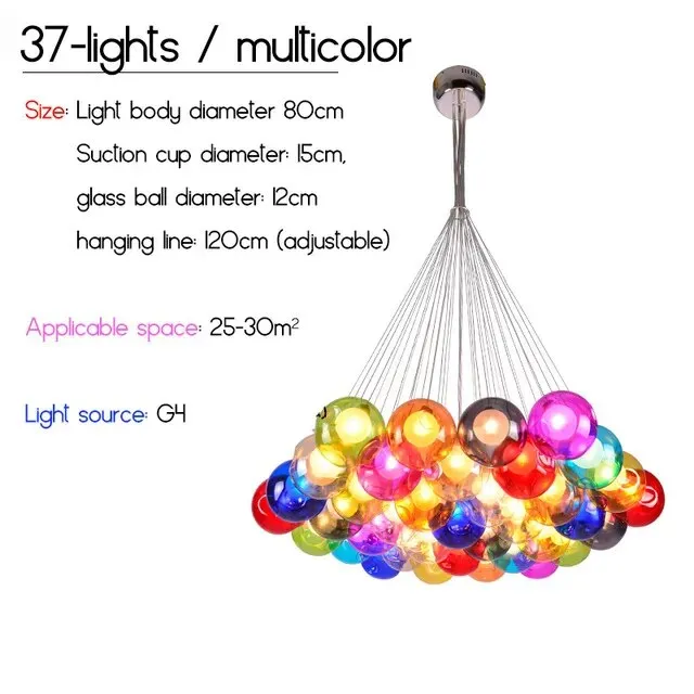 IIS Creative Bubble Colorful Glass LED Pendant Light