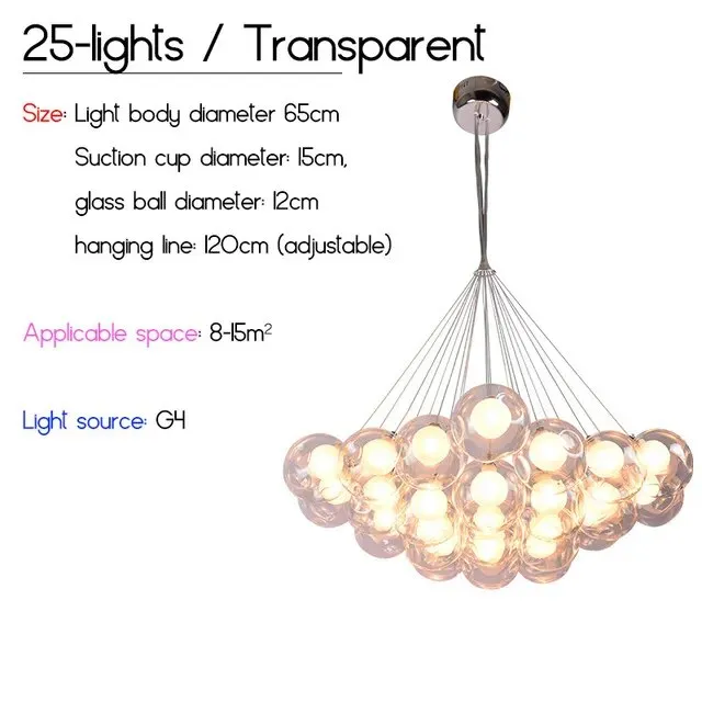 IIS Creative Bubble Colorful Glass LED Pendant Light