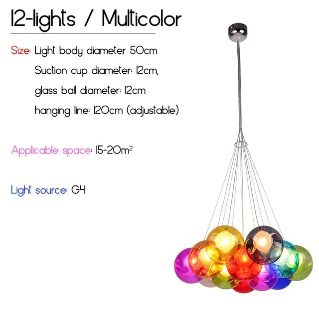 IIS Creative Bubble Colorful Glass LED Pendant Light