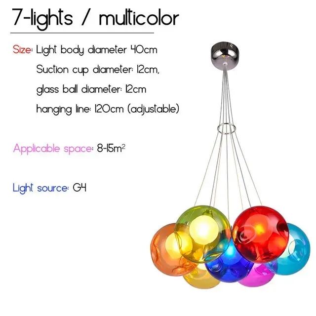 IIS Creative Bubble Colorful Glass LED Pendant Light