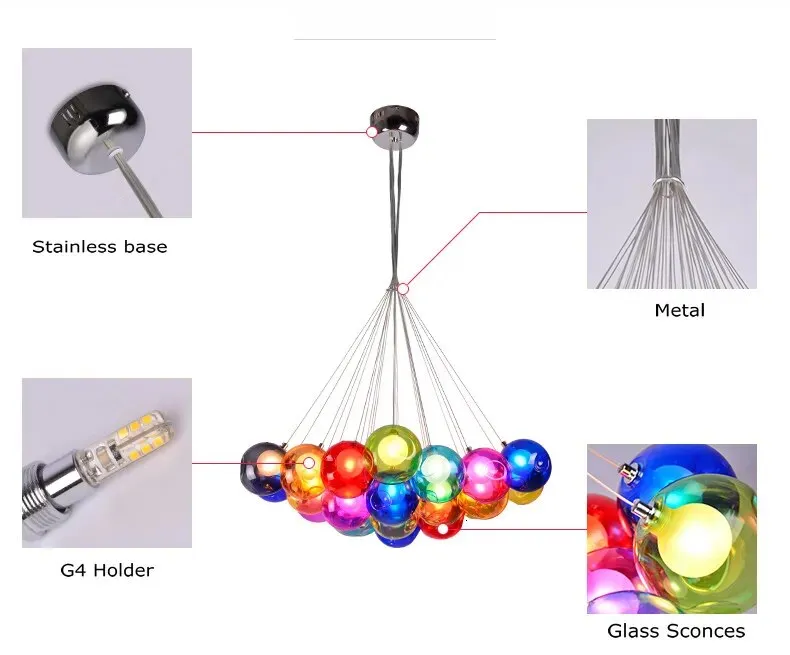 IIS Creative Bubble Colorful Glass LED Pendant Light