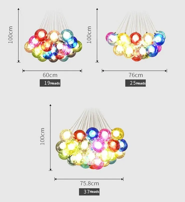 IIS Creative Bubble Colorful Glass LED Pendant Light