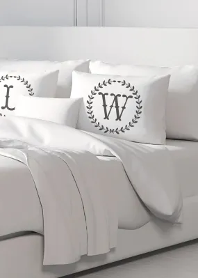 Initial "W" Luxury Bamboo Sateen Pillowcase