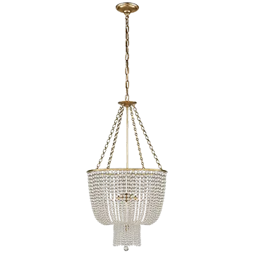 JACQUELINE 4 LIGHT CHANDELIER, HAND RUBBED ANTIQUE BRASS