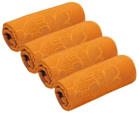 Kuber Industries 100 Percent Cotton 4 Pieces Full Size Bath Towel 30"x60" (Yellow), CTKTC13788