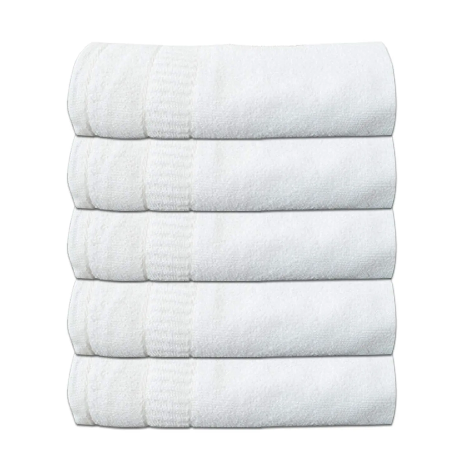 Kuber Industries Cotton 400 GSM 5 Pieces Full Size Bath Towel Set 60x30 (White) -CTKTC8636