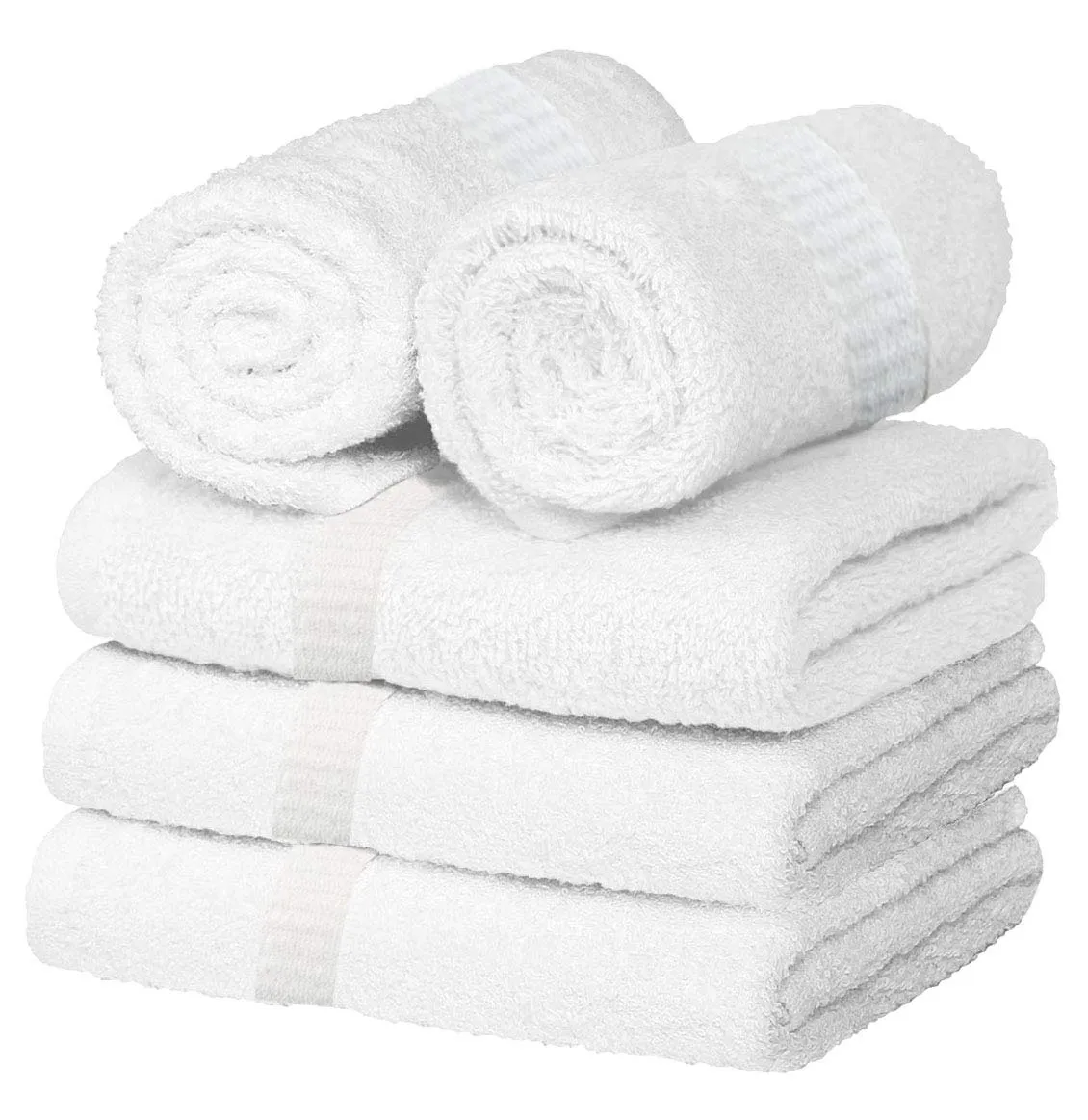 Kuber Industries Cotton 400 GSM 5 Pieces Full Size Bath Towel Set 60x30 (White) -CTKTC8636