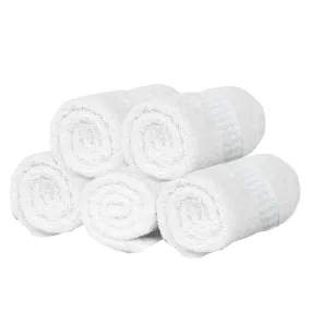 Kuber Industries Cotton 400 GSM 5 Pieces Full Size Bath Towel Set 60x30 (White) -CTKTC8636