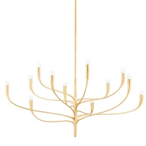 Labra 52 in. -12 Lights Chandelier Gold finish