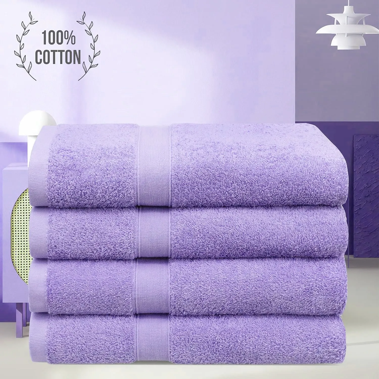 Linenova Cotton Bath Towel 4 Piece Pack