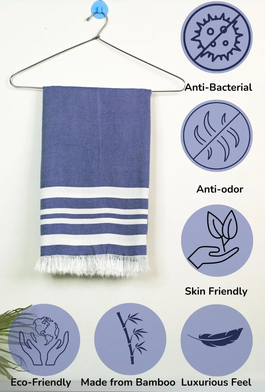 Madake Thin bamboo bath towel- Powder Blue 160*75cm