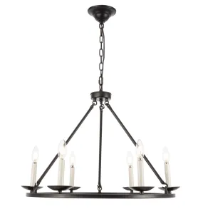 MAINE 6 LIGHT CHANDELIER, BLACK