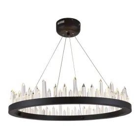 MALTA 32 LIGHT CHANDELIER, SATIN DARK GREY