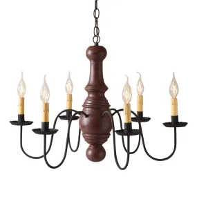 Maple Glenn Wood Chandelier in Americana Red