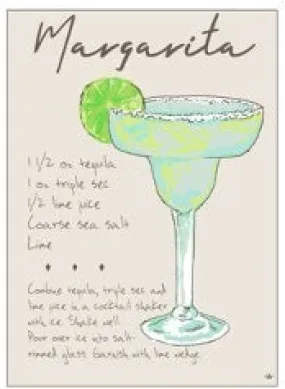 Margarita Recipe Bar Towel