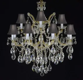 Maria Theresa Chandelier Crystal Lighting Chandeliers With Shades H30" X W28" - F83-Blackshades/21532/12 1