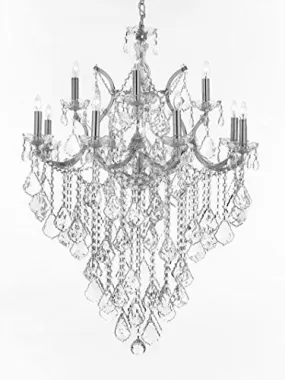 Maria Theresa Chandelier Lighting Crystal Chandeliers H40 "X W28" Chrome Finish - J10-B12/Chrome/26049/12 1