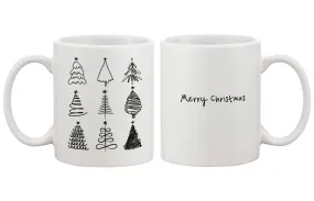 Merry Christmas Tree Collection Mug - X-mas Coffee Cups Holiday Gift Idea