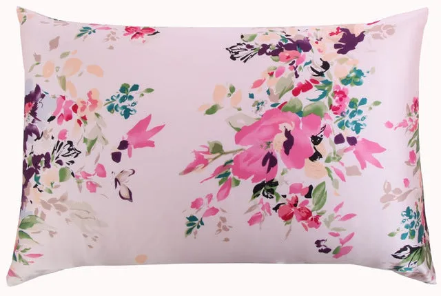 Mulberry Floral Silk Pillowcase